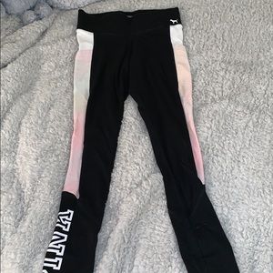 Black pink leggings with pastel tie dye